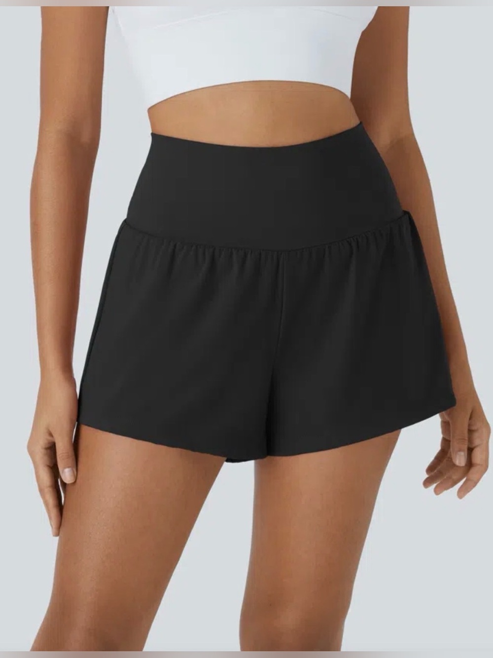 Halara SoftlyZero Airy High Waisted 2-in-1 InstantCool Yoga Shorts w Pockets